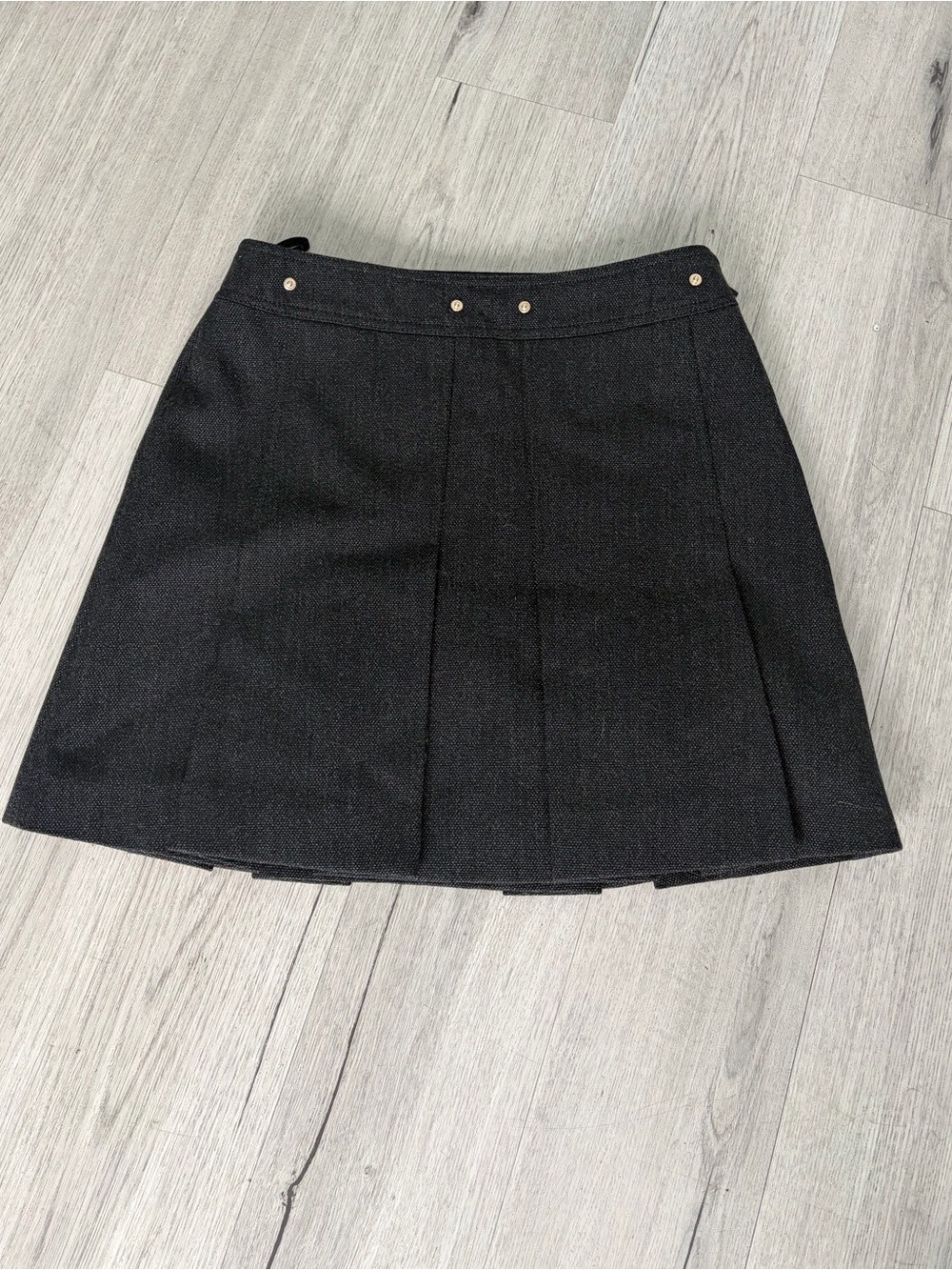 Gucci Black Mini Pleated Skirt with Stud Detail